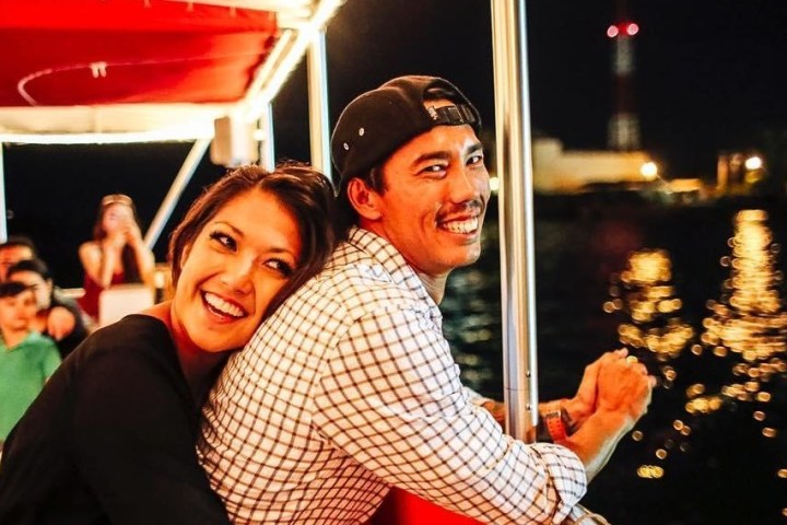 a man and a woman posing for a picture